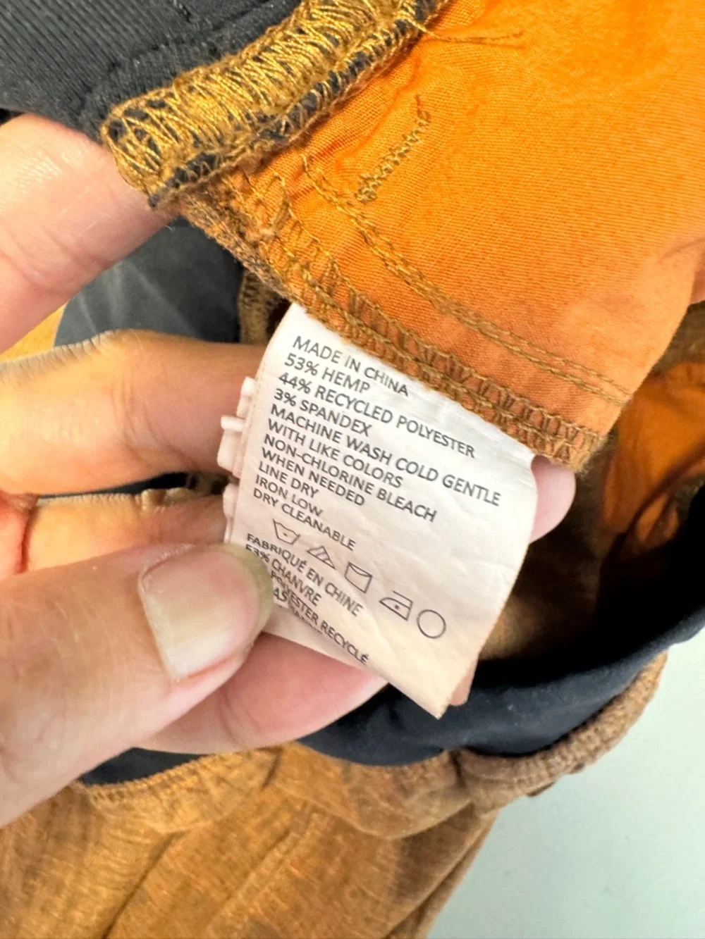 Prana Brown Pull On Hemp Blend Pants  Elastic Waist Comfy Casual Outdoor Size M - Picture 15 of 16